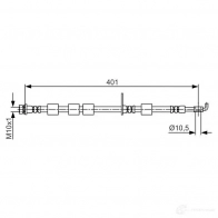 Тормозной шланг BOSCH 1987481701 Z5QV6KY Ford Fiesta 6 (CB1, CCN) Хэтчбек 1.6 TDCi 95 л.с. 2010 – 2024 BH158 5