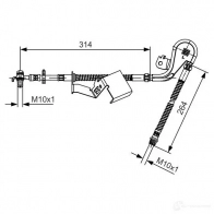 Тормозной шланг BOSCH BH1 356 WF8VY 1987481470 Citroen C6 1 (TD, PF3) 2005 – 2012