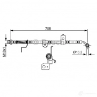 Тормозной шланг BOSCH B H1643 354852 BZW6AFG 1987481759 - Изображение 2