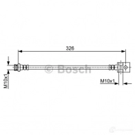 Тормозной шланг BOSCH IE8CJKD 1987481973 BH 1857 Ford Ranger 5 (ET, ES) Пикап 2.5 TDCi 4x4 143 л.с. 2006 – 2012