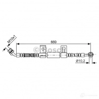 Тормозной шланг BOSCH BH 1680 QYG5FQ 1987481796 354889 - Изображение 2