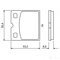 Тормозные колодки, комплект BOSCH 20610 1193484087 0986494775 BP1949 - Изображение 5