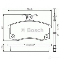 Тормозные колодки, комплект BOSCH 0986494533 21 170 BP1454 342499 - Изображение 5