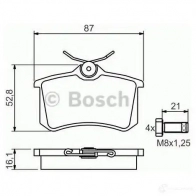 Тормозные колодки, комплект BOSCH 0986494399 342383 20961 BP1322 - Изображение 5