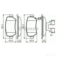 Тормозные колодки, комплект BOSCH 1193483809 23 417 BP363 0986494654 - Изображение 6