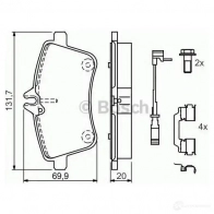 Тормозные колодки, комплект BOSCH 23881 0986494085 342092 8466D135 - Изображение 6