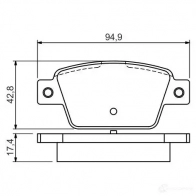 Тормозные колодки, комплект BOSCH BP1457 23714 0986494536 342502 - Изображение 8