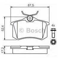 Тормозные колодки, комплект BOSCH BP-VW-R2 337824 0986461769 20960 - Изображение 6