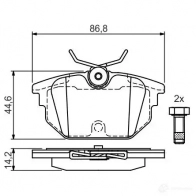 Тормозные колодки, комплект BOSCH 23177 336275 23 177 0986424545 - Изображение 6
