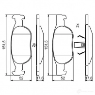 Тормозные колодки, комплект BOSCH 0986494852 21930 1193484282 BP2026 - Изображение 3