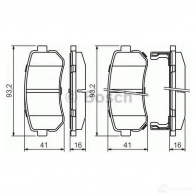 Тормозные колодки, комплект BOSCH 24321 8267-D1157 0986494140 342138 - Изображение 6