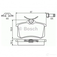 Тормозные колодки, комплект BOSCH 1193483697 BP1322 0986494621 20961 - Изображение 6