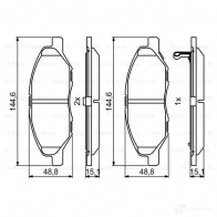Тормозные колодки, комплект BOSCH 1193484321 BP2041 24682 0986494867 - Изображение 3