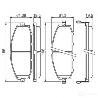 Тормозные колодки, комплект BOSCH 342148 23611 0986494150 BP1061 - Изображение 5