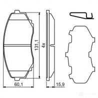 Тормозные колодки, комплект BOSCH 0986494855 1193484291 23515 BP2029 - Изображение 3