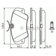 Тормозные колодки, комплект BOSCH 337711 21 368 0986460939 7516D638; 7588D720 - Изображение 5