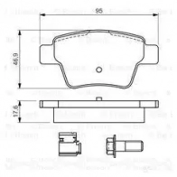 Тормозные колодки, комплект BOSCH 8833D1621 0986494605 1193483642 24150 - Изображение 3