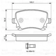 Тормозные колодки, комплект BOSCH BP962 342071 0986494062 23914 - Изображение 5