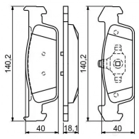 Тормозные колодки, комплект BOSCH BP1692 25702 1193483934 0986494697 - Изображение 3