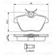 Тормозные колодки, комплект BOSCH 21 606 0986494020 342032 90R-010263/002 - Изображение 5