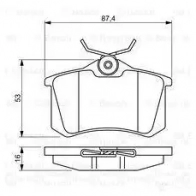 Тормозные колодки, комплект BOSCH 342371 20961 0986494387 BP1295 - Изображение 6