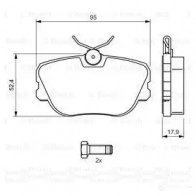 Тормозные колодки, комплект BOSCH E1 90R - 011075/844 0986494058 342068 BP770 - Изображение 6