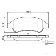 Тормозные колодки, комплект BOSCH 23 599 0986494027 23954 342039 - Изображение 6