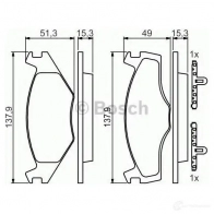 Тормозные колодки, комплект BOSCH BP-VW-F14 0986468871 337966 20887 - Изображение 2