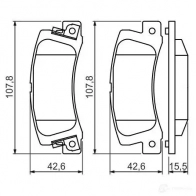 Тормозные колодки, комплект BOSCH 337788 7223D325; 7562D685 21833 0986461136 - Изображение 2