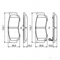Тормозные колодки, комплект BOSCH 0986494230 342218 8414D129 2 4488 - Изображение 5