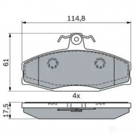 Тормозные колодки, комплект BOSCH 1437243633 0986494924 UI9B 6 - Изображение 2