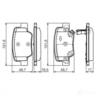 Тормозные колодки, комплект BOSCH BP1328 24926 342388 0986494404 - Изображение 5