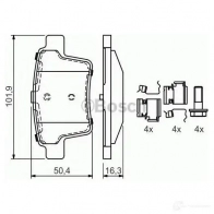 Тормозные колодки, комплект BOSCH 342085 24260 0986494076 24 260 - Изображение 6