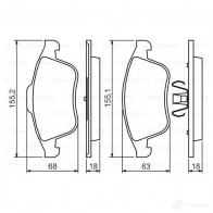 Тормозные колодки, комплект BOSCH 0986494401 24826 BP1324 342385 - Изображение 6