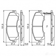 Тормозные колодки, комплект BOSCH BP1995 1193484198 0986494821 25910 - Изображение 6