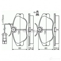 Тормозные колодки, комплект BOSCH 21 074 336183 0986424374 90R-01356/7590 - Изображение 5