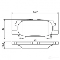 Тормозные колодки, комплект BOSCH 342212 7897D996 0986494224 23 967 - Изображение 6