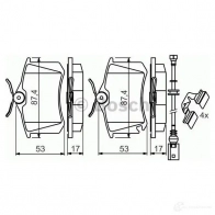 Тормозные колодки, комплект BOSCH 1193483617 0986494598 BP951 23554 - Изображение 5