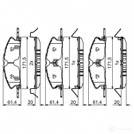 Тормозные колодки, комплект BOSCH 0986495409 SUU 3QJ 1437243647