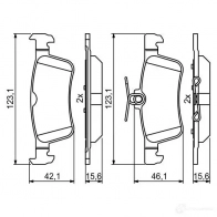 Тормозные колодки, комплект BOSCH 1193484171 0986494811 BP1985 25841 - Изображение 9