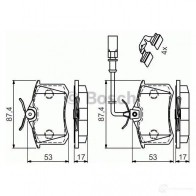 Тормозные колодки, комплект BOSCH 23554 7920D101;7234D340;7335D340;7773D340 0986494599 1193483620 - Изображение 6