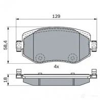 Тормозные колодки, комплект BOSCH 1437243562 8Q92 X 0986424386 - Изображение 5