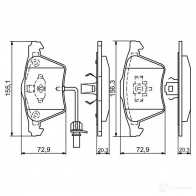 Тормозные колодки, комплект BOSCH 0986424806 7796D111; 7796D915 23 763 Audi A4 (B7) 3 2004 – 2008