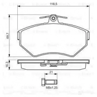 Тормозные колодки, комплект BOSCH BP-VW-F5 342022 21945 0986494010 - Изображение 5