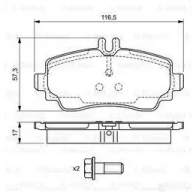 Тормозные колодки, комплект BOSCH 336227 0986424470 BP239 23070 - Изображение 6