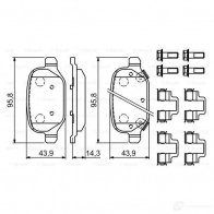 Тормозные колодки, комплект BOSCH BP1924 25410 0986494935 1193484376 - Изображение 5