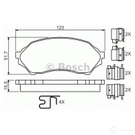Тормозные колодки, комплект BOSCH 1193483680 0986494616 7670D798 23 490 - Изображение 5