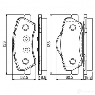 Тормозные колодки, комплект BOSCH 1193483973 25250 0986494713 BP1708 - Изображение 10