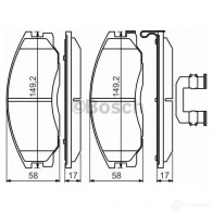 Тормозные колодки, комплект BOSCH 1193483795 23569 7739D864; 7792D864; 7781D903 0986494650 - Изображение 6