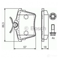 Тормозные колодки, комплект BOSCH 24135 342097 0986494095 8685D148 - Изображение 6